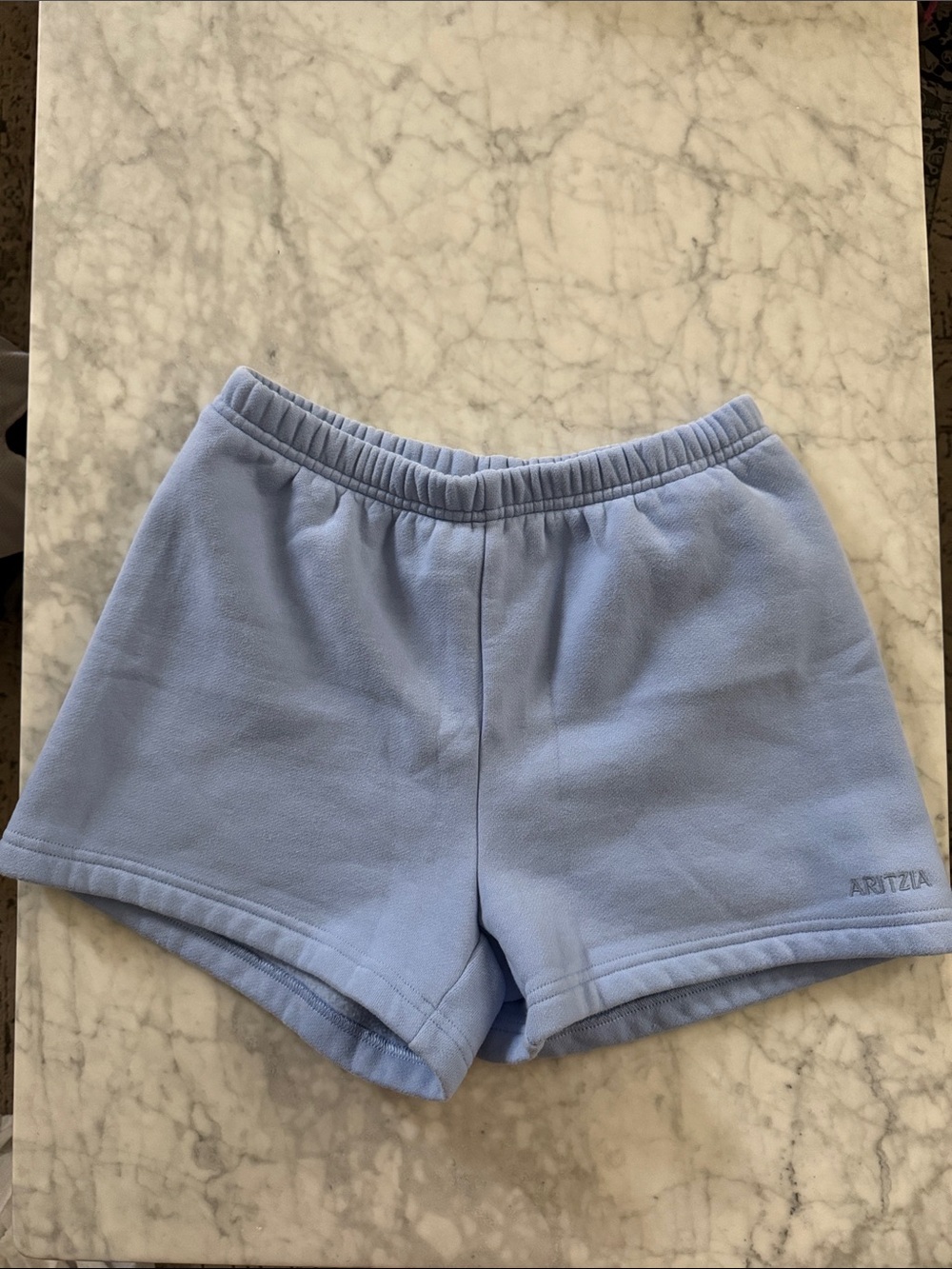 Aritzia cozy sweatfleece perfect hi-rise mini Light Blue Knit Lounge Shorts XS